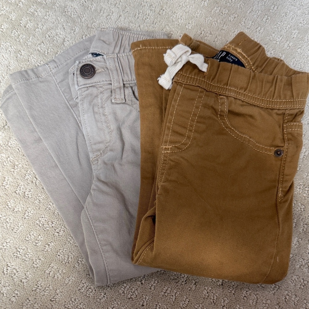 GAP Kids Pull-On Pants in Brown and Light Gray